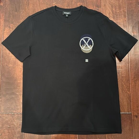 Embroider circle X logo black shirt - Picture 7 of 9